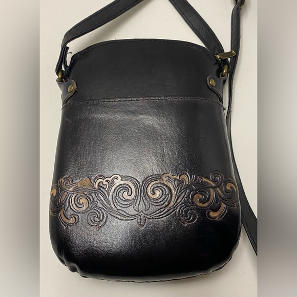 Blue Heart Owl Cross-body Purse Hand tooled Leather Multicolored - Picture 6 of 16